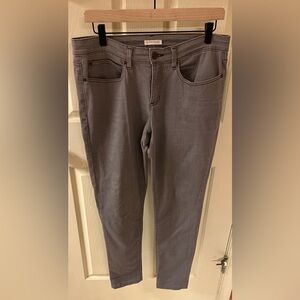 Eileen Fisher Slim Jeans Size 10 Gray Mid Rise Organic Cotton Stretch Denim
